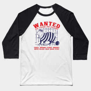 Funny Capybara wanted with prisoner outfit Baseball T-Shirt